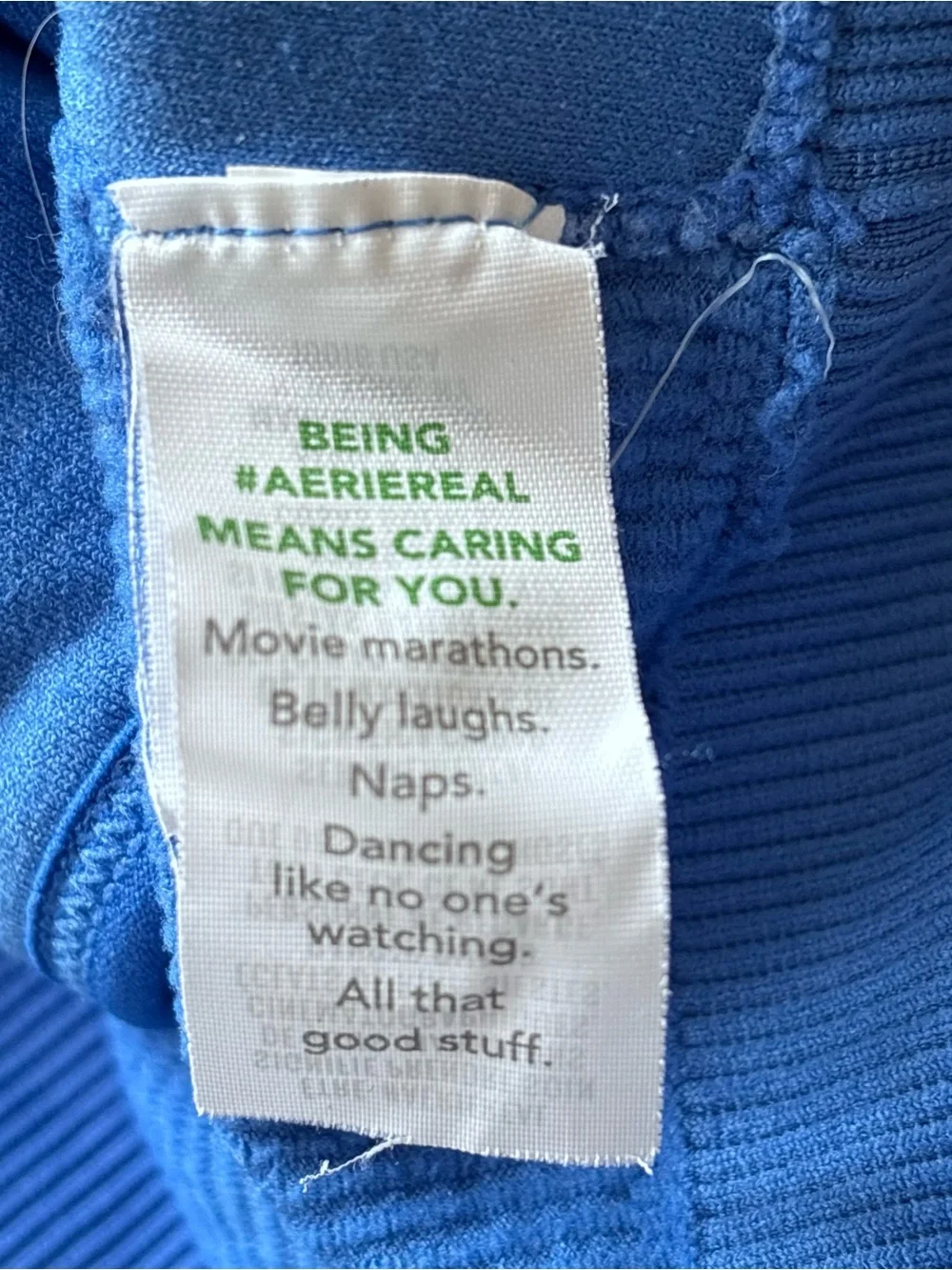 aerie Vibrant Blue Ribbed Short Sleeve Crop Top with Strappy Back